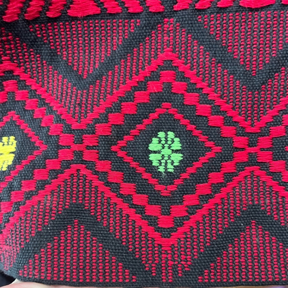 Hand crafted red black folk jacket toggle closure-L - Picture 11 of 11